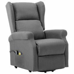 VidaXL Fauteuil de massage inclinable Gris clair Tissu -Fauteuils électriques Soldes image 3 289740