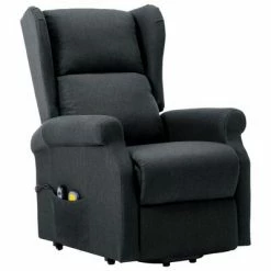 VidaXL Fauteuil de massage inclinable Gris foncé Tissu -Fauteuils électriques Soldes image 3 289741