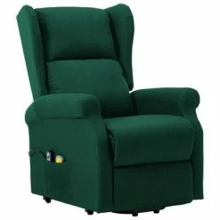 VidaXL Fauteuil de massage inclinable Vert Tissu 8 VidaXL Fauteuil de massage inclinable Vert Tissu -Fauteuils électriques Soldes image 3 289746