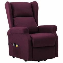 VidaXL Fauteuil de massage inclinable Violet Tissu -Fauteuils électriques Soldes image 3 289747