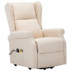 VidaXL Fauteuil de massage inclinable Crème Tissu -Fauteuils électriques Soldes image 3 289749