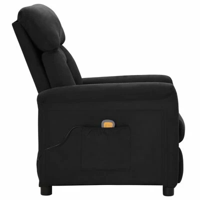 VidaXL Fauteuil inclinable de massage Noir Similicuir daim 3 VidaXL Fauteuil inclinable de massage Noir Similicuir daim – Image 3