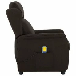 VidaXL Fauteuil inclinable de massage Marron foncé Tissu -Fauteuils électriques Soldes image 3 289791
