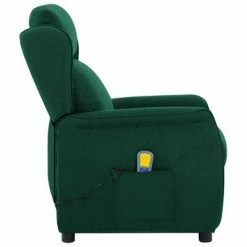 VidaXL Fauteuil inclinable de massage Vert foncé Tissu -Fauteuils électriques Soldes image 3 289792