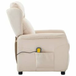 VidaXL Fauteuil inclinable de massage Crème Tissu -Fauteuils électriques Soldes image 3 289795
