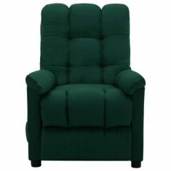 VidaXL Fauteuil inclinable de massage Vert foncé Tissu -Fauteuils électriques Soldes image 3 289812