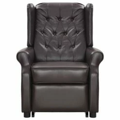 VidaXL Fauteuil releveur inclinable massage Marron Similicuir brillant -Fauteuils électriques Soldes image 3 3093422