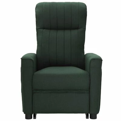 VidaXL Fauteuil inclinable de massage Vert foncé Tissu 3 VidaXL Fauteuil inclinable de massage Vert foncé Tissu – Image 3