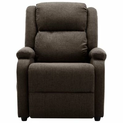 VidaXL Fauteuil de massage inclinable électrique Marron foncé Tissu 3 VidaXL Fauteuil de massage inclinable électrique Marron foncé Tissu – Image 3