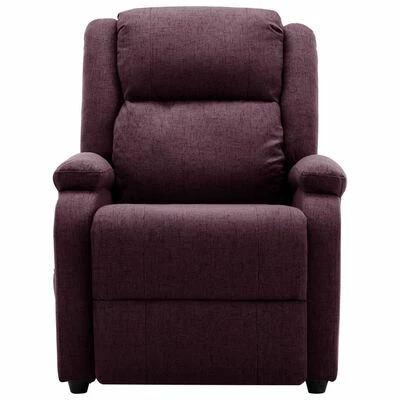 VidaXL Fauteuil de massage inclinable électrique Violet Tissu 3 VidaXL Fauteuil de massage inclinable électrique Violet Tissu – Image 3
