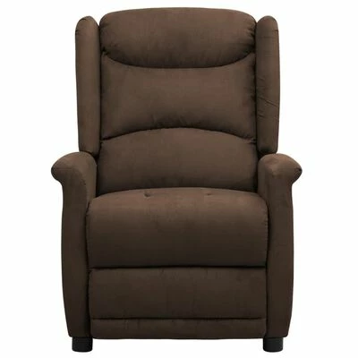 VidaXL Fauteuil inclinable de massage Marron Tissu microfibre 3 VidaXL Fauteuil inclinable de massage Marron Tissu microfibre – Image 3