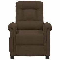 VidaXL Fauteuil inclinable de massage Marron Tissu microfibre -Fauteuils électriques Soldes image 3 3098589