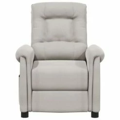 VidaXL Fauteuil inclinable de massage Gris clair Tissu microfibre -Fauteuils électriques Soldes image 3 3098591