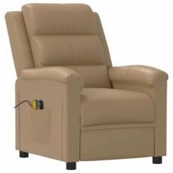 VidaXL Fauteuil électrique de massage Cappuccino Similicuir -Fauteuils électriques Soldes image 3 3099000