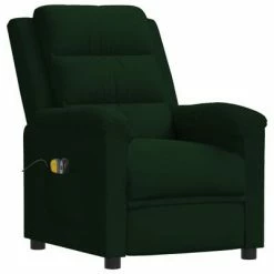 VidaXL Fauteuil électrique de massage Vert foncé Velours -Fauteuils électriques Soldes image 3 3099014