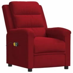 VidaXL Fauteuil électrique de massage Rouge bordeaux Velours -Fauteuils électriques Soldes image 3 3099017