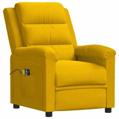 VidaXL Fauteuil électrique de massage Jaune Velours 3 VidaXL Fauteuil électrique de massage Jaune Velours – Image 3