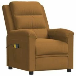 VidaXL Fauteuil électrique de massage Marron Velours -Fauteuils électriques Soldes image 3 3099020