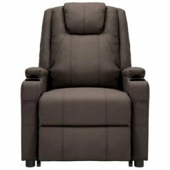VidaXL Fauteuil inclinable de massage Marron Similicuir -Fauteuils électriques Soldes image 3 3100331