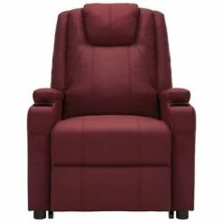 VidaXL Fauteuil inclinable de massage Rouge bordeaux Similicuir -Fauteuils électriques Soldes image 3 3100333