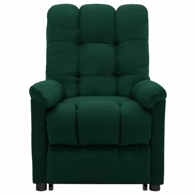 VidaXL Fauteuil inclinable de massage Vert foncé Tissu 3 VidaXL Fauteuil inclinable de massage Vert foncé Tissu – Image 3