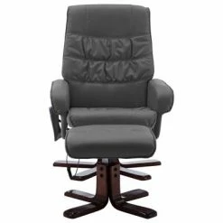 VidaXL Fauteuil de massage inclinable et repose-pied Gris Similicuir -Fauteuils électriques Soldes image 3 320127