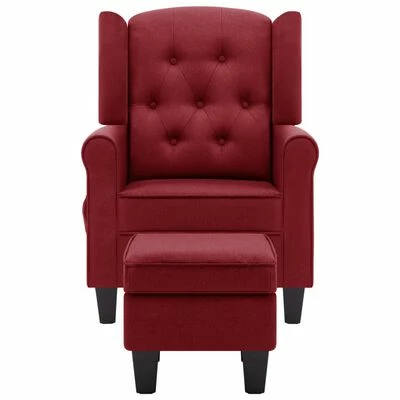 VidaXL Fauteuil de massage avec repose-pied Rouge bordeaux Tissu 3 VidaXL Fauteuil de massage avec repose-pied Rouge bordeaux Tissu – Image 3