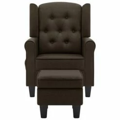 VidaXL Fauteuil de massage avec repose-pied Marron Tissu -Fauteuils électriques Soldes image 3 320165