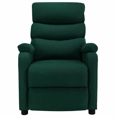 VidaXL Fauteuil inclinable de massage Vert foncé Tissu 3 VidaXL Fauteuil inclinable de massage Vert foncé Tissu – Image 3