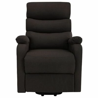 VidaXL Fauteuil inclinable de massage Marron foncé Tissu 3 VidaXL Fauteuil inclinable de massage Marron foncé Tissu – Image 3