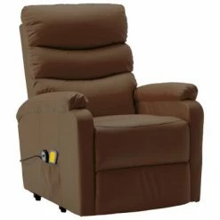VidaXL Fauteuil inclinable de massage Marron Similicuir -Fauteuils électriques Soldes image 3 321285