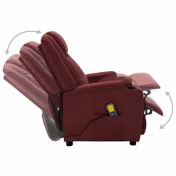 VidaXL Fauteuil de massage inclinable Rouge bordeaux Similicuir -Fauteuils électriques Soldes image 3 321315