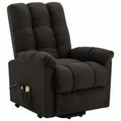 VidaXL Fauteuil inclinable de massage Marron foncé Tissu -Fauteuils électriques Soldes image 3 321395