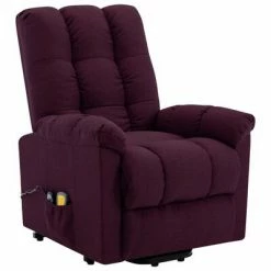 VidaXL Fauteuil inclinable de massage Violet Tissu -Fauteuils électriques Soldes image 3 321397