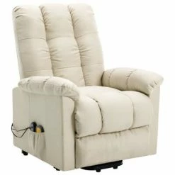 VidaXL Fauteuil inclinable de massage Crème Tissu 8 VidaXL Fauteuil inclinable de massage Crème Tissu -Fauteuils électriques Soldes image 3 321399