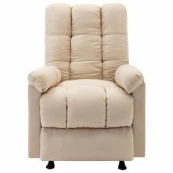 VidaXL Fauteuil de massage inclinable Crème Tissu -Fauteuils électriques Soldes image 3 321419