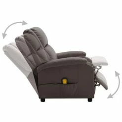 VidaXL Fauteuil de massage inclinable Marron Similicuir -Fauteuils électriques Soldes image 3 322431