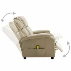 VidaXL Fauteuil de massage inclinable Cappuccino Similicuir -Fauteuils électriques Soldes image 3 322435