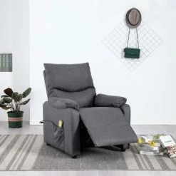 VidaXL Fauteuil inclinable de massage Gris foncé Tissu 8 VidaXL Fauteuil inclinable de massage Gris foncé Tissu -Fauteuils électriques Soldes image 3 322457