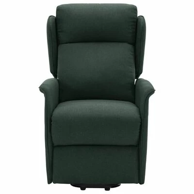 VidaXL Fauteuil de massage inclinable Vert foncé Tissu 3 VidaXL Fauteuil de massage inclinable Vert foncé Tissu – Image 3