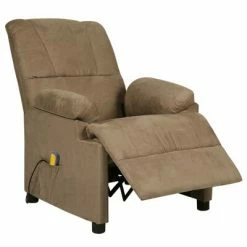 VidaXL Fauteuil de massage inclinable Taupe Similicuir daim 8 VidaXL Fauteuil de massage inclinable Taupe Similicuir daim -Fauteuils électriques Soldes image 3 324053