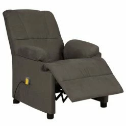 VidaXL Fauteuil de massage inclinable Gris foncé Similicuir daim -Fauteuils électriques Soldes image 3 324055