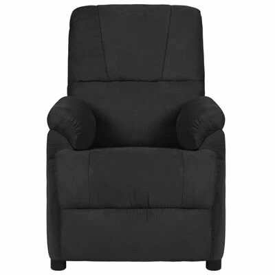 VidaXL Fauteuil de massage inclinable Noir Similicuir daim 3 VidaXL Fauteuil de massage inclinable Noir Similicuir daim – Image 3