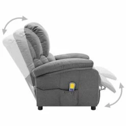 VidaXL Fauteuil de massage inclinable Gris clair Tissu -Fauteuils électriques Soldes image 3 324079