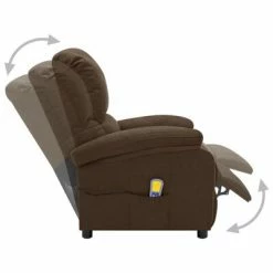 VidaXL Fauteuil de massage inclinable Marron foncé Tissu -Fauteuils électriques Soldes image 3 324084