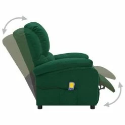 VidaXL Fauteuil de massage inclinable Vert foncé Tissu -Fauteuils électriques Soldes image 3 324085