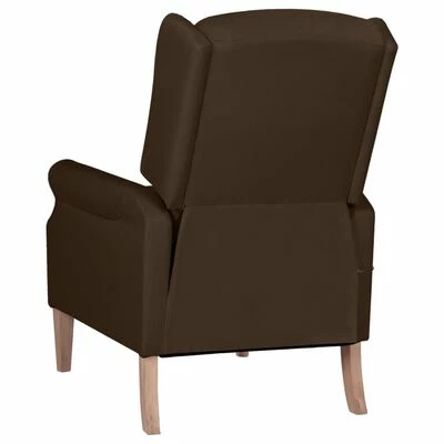 VidaXL Fauteuil de massage inclinable Marron foncé Tissu 3 VidaXL Fauteuil de massage inclinable Marron foncé Tissu – Image 3