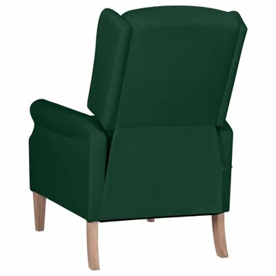 VidaXL Fauteuil de massage inclinable Vert foncé Tissu 3 VidaXL Fauteuil de massage inclinable Vert foncé Tissu – Image 3