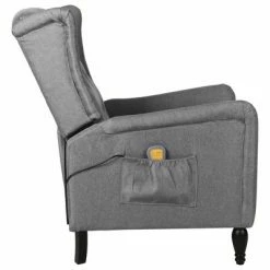 VidaXL Fauteuil de massage inclinable Gris clair Tissu -Fauteuils électriques Soldes image 3 329330