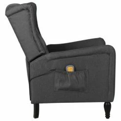 VidaXL Fauteuil de massage inclinable Gris foncé Tissu 8 VidaXL Fauteuil de massage inclinable Gris foncé Tissu -Fauteuils électriques Soldes image 3 329331